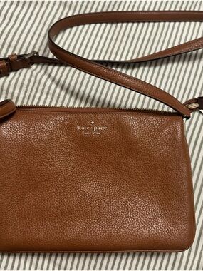 kate spade Brown Pebbled Leather Crossbody Bag